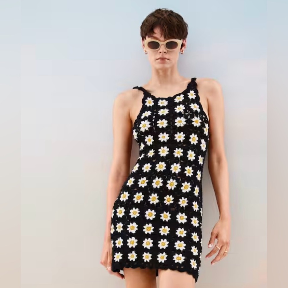 MNG Mango Daisy Crochet Dress / Coverup